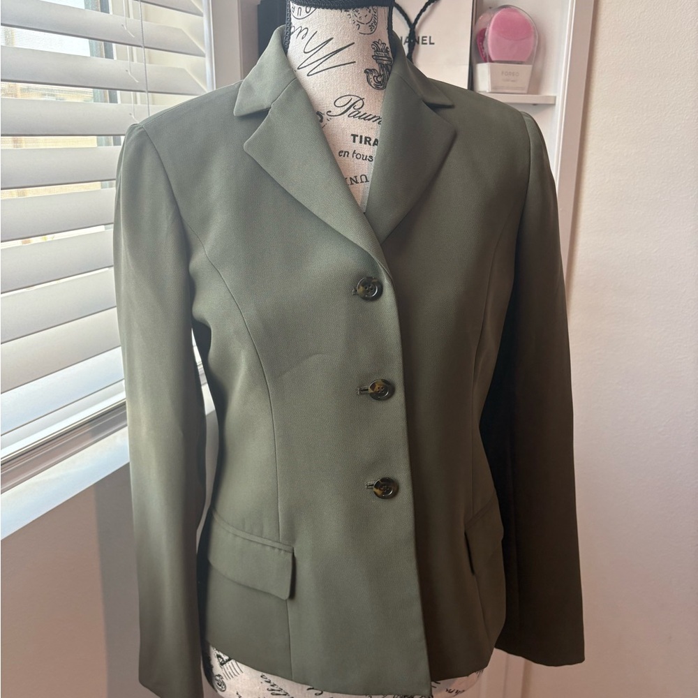 Petite Sophisticate Dark Green Blazer Set